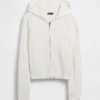 Cashsoft Sweater Crop Zip Hoodie