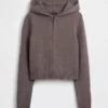 Cashsoft Sweater Crop Zip Hoodie