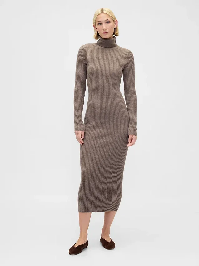 Cashsoft Turtleneck Maxi Sweater Dress