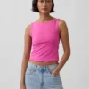 Closeknit Jersey Boatneck Crop Tank Top