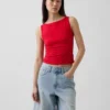 Closeknit Jersey Boatneck Crop Tank Top