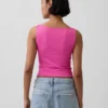 Closeknit Jersey Boatneck Crop Tank Top
