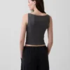 Closeknit Jersey Boatneck Crop Tank Top