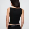 Closeknit Jersey Boatneck Crop Tank Top
