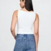 Closeknit Jersey Boatneck Crop Tank Top