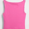 Closeknit Jersey Boatneck Crop Tank Top
