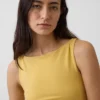 Closeknit Jersey Boatneck Crop Tank Top