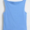 Closeknit Jersey Boatneck Crop Tank Top