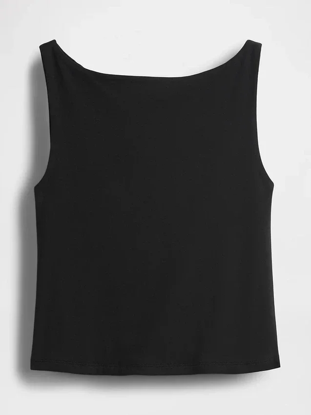 Closeknit Jersey Boatneck Crop Tank Top