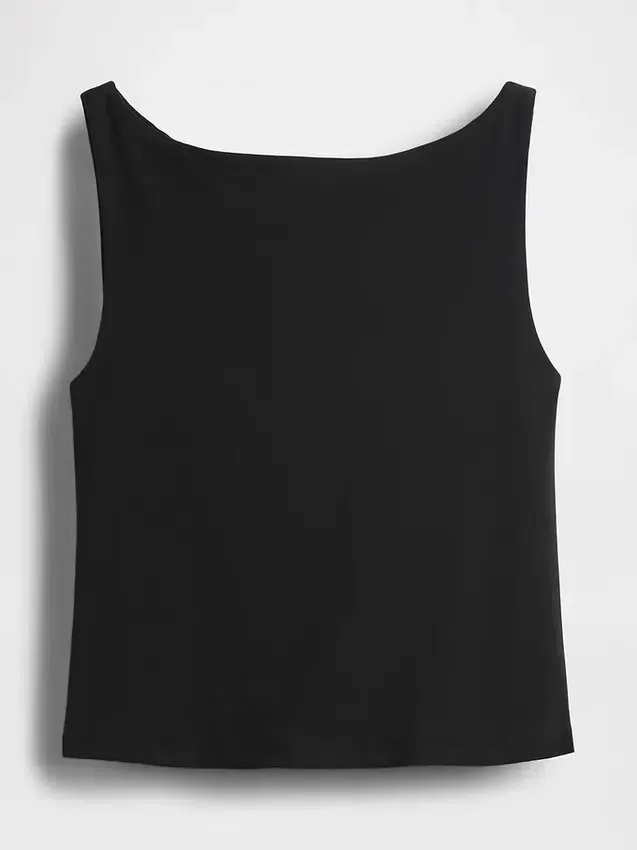 Closeknit Jersey Boatneck Crop Tank Top