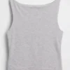 Closeknit Jersey Boatneck Crop Tank Top