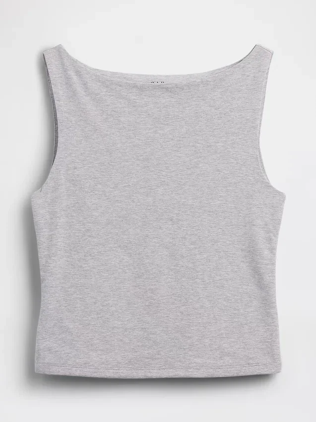 Closeknit Jersey Boatneck Crop Tank Top