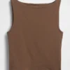 Closeknit Jersey Boatneck Crop Tank Top