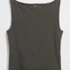 Closeknit Jersey Boatneck Crop Tank Top