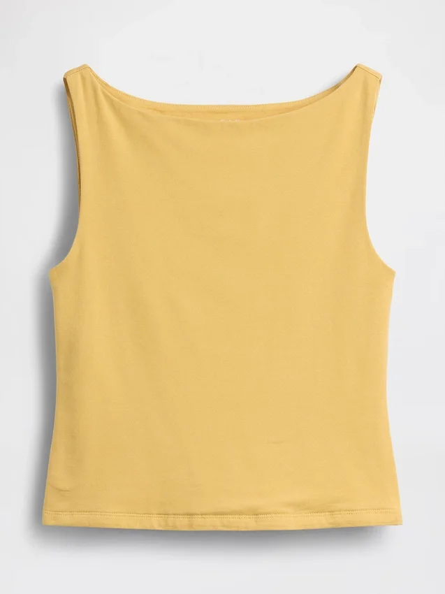Closeknit Jersey Boatneck Crop Tank Top