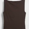 Closeknit Jersey Boatneck Crop Tank Top