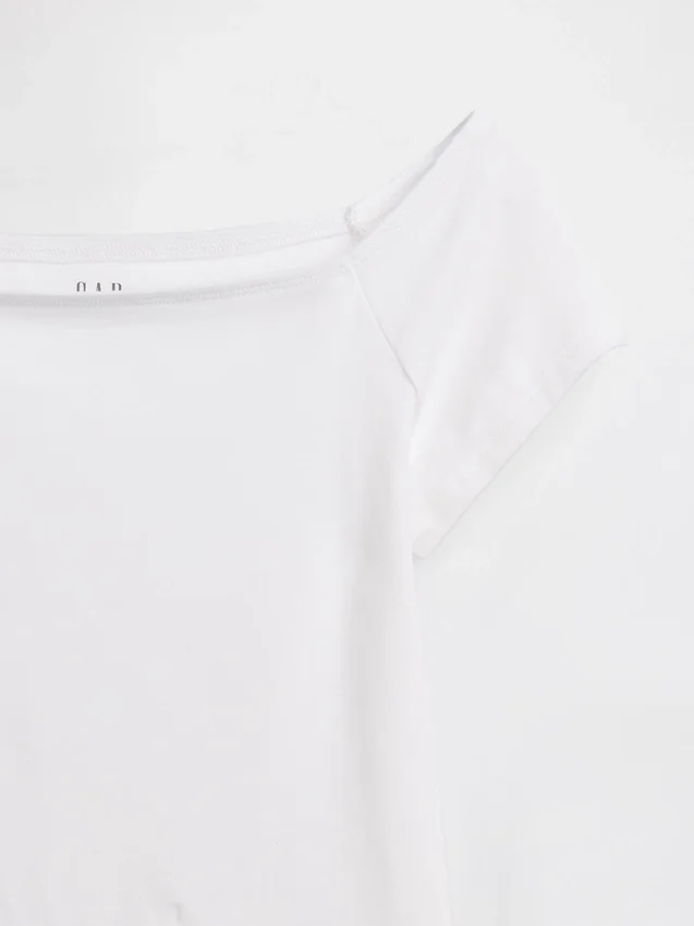 Closeknit Jersey Off-Shoulder Crop T-Shirt