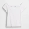 Closeknit Jersey Off-Shoulder Crop T-Shirt