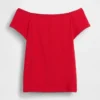 Closeknit Jersey Off-Shoulder Crop T-Shirt