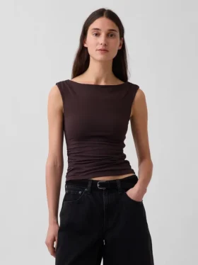 Closeknit Jersey Ruched Crop Top