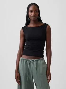 Closeknit Jersey Ruched Crop Top