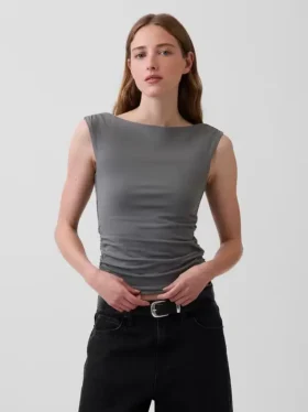 Closeknit Jersey Ruched Crop Top