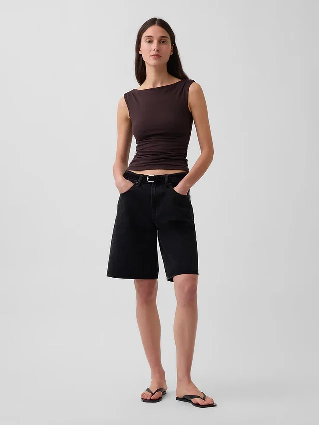 Closeknit Jersey Ruched Crop Top