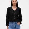 Collared V-Neck Peplum Top
