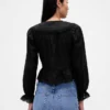 Collared V-Neck Peplum Top