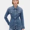 Contoured Longline Denim Jacket