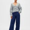 Cotton-Blend Crop Cardigan Sweater
