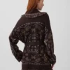 Cotton-Blend Fringe Shawl Cardigan
