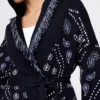Cotton-Blend Fringe Shawl Cardigan
