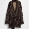 Cotton-Blend Fringe Shawl Cardigan