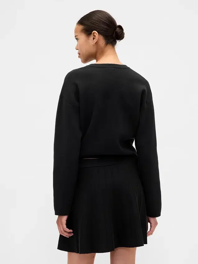 Cotton-Blend Pocket Cardigan Sweater