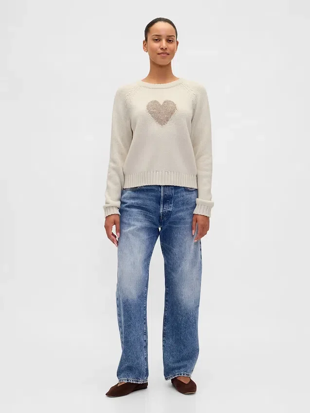 Cotton-Blend Raglan Crewneck Sweater