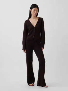 Low Rise Cotton-Blend Boot Sweater Pants