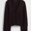 Cotton-Blend Relaxed V-Neck Cardigan Sweater