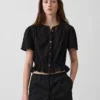Cotton Gauze Crop Peplum Top