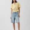 Cotton Gauze Crop Peplum Top