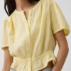 Cotton Gauze Crop Peplum Top