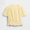 Cotton Gauze Crop Peplum Top