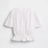 Cotton Gauze Crop Peplum Top