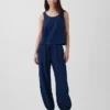 Cotton Gauze Denim Easy Barrel Joggers
