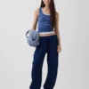 Cotton Gauze Denim Easy Barrel Joggers