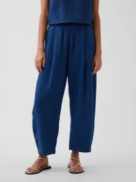 Cotton Gauze Denim Easy Pants