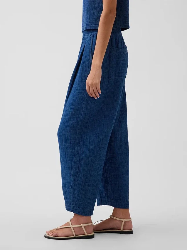 Cotton Gauze Denim Easy Pants