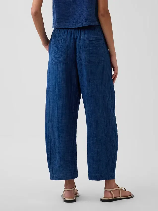 Cotton Gauze Denim Easy Pants