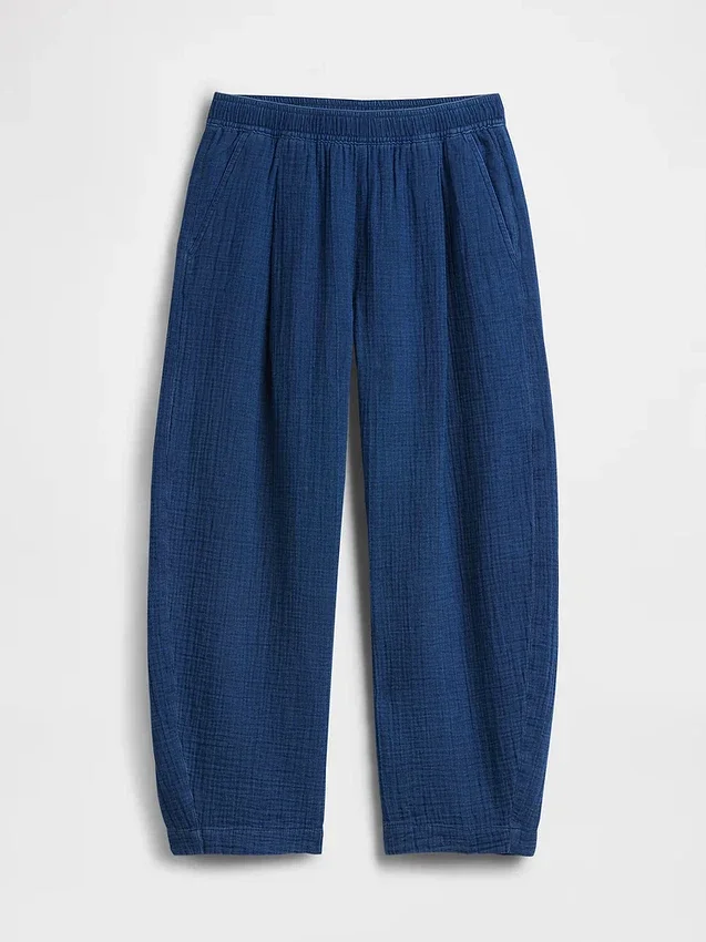Cotton Gauze Denim Easy Pants