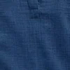Cotton Gauze Denim Oversized Split-Neck Top